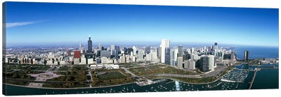 Aerial view of a park in a city, Millennium Park, Lake Michigan, Chicago, Cook County, Illinois, USA #2 Canvas Art Print - Harbor & Port Art