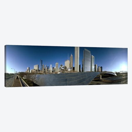 360 degree view of a city, Millennium Park, Jay Pritzker Pavilion, Lake Shore Drive, Chicago, Cook County, Illinois, USA Canvas Print #PIM7975} by Panoramic Images Canvas Art