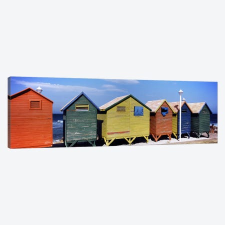 Colorful huts on the beach, St. James Beach, Cape Town, Western Cape Province, South Africa Canvas Print #PIM7979} by Panoramic Images Canvas Print