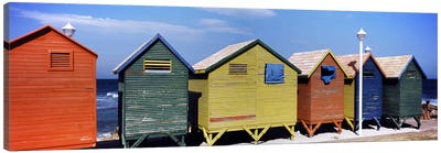 Colorful huts on the beach, St. James Beach, Cape Town, Western Cape Province, South Africa Canvas Art Print - South Africa