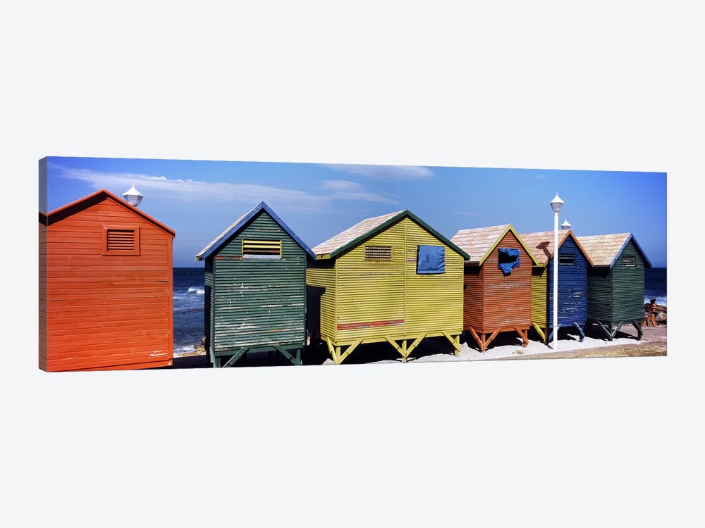 Colorful huts on the beach, St. James Beach, Cape Town, Western Cape Province, South Africa by Panoramic Images 1-piece Canvas Art