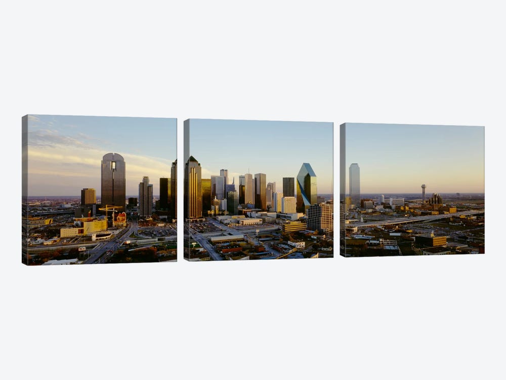 High angle view of buildings in a cityDallas, Texas, USA by Panoramic Images 3-piece Canvas Print