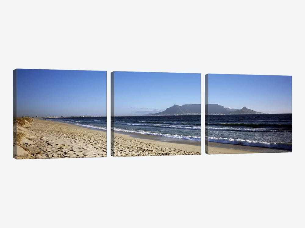View Of Devil's Peak, Table Mountain And Lion's Head From Bloubergstrand, Western Cape, South Africa by Panoramic Images 3-piece Canvas Wall Art