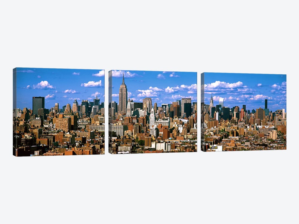Aerial view of a city, Midtown Manhattan, Manhattan, New York City, New York State, USA by Panoramic Images 3-piece Art Print