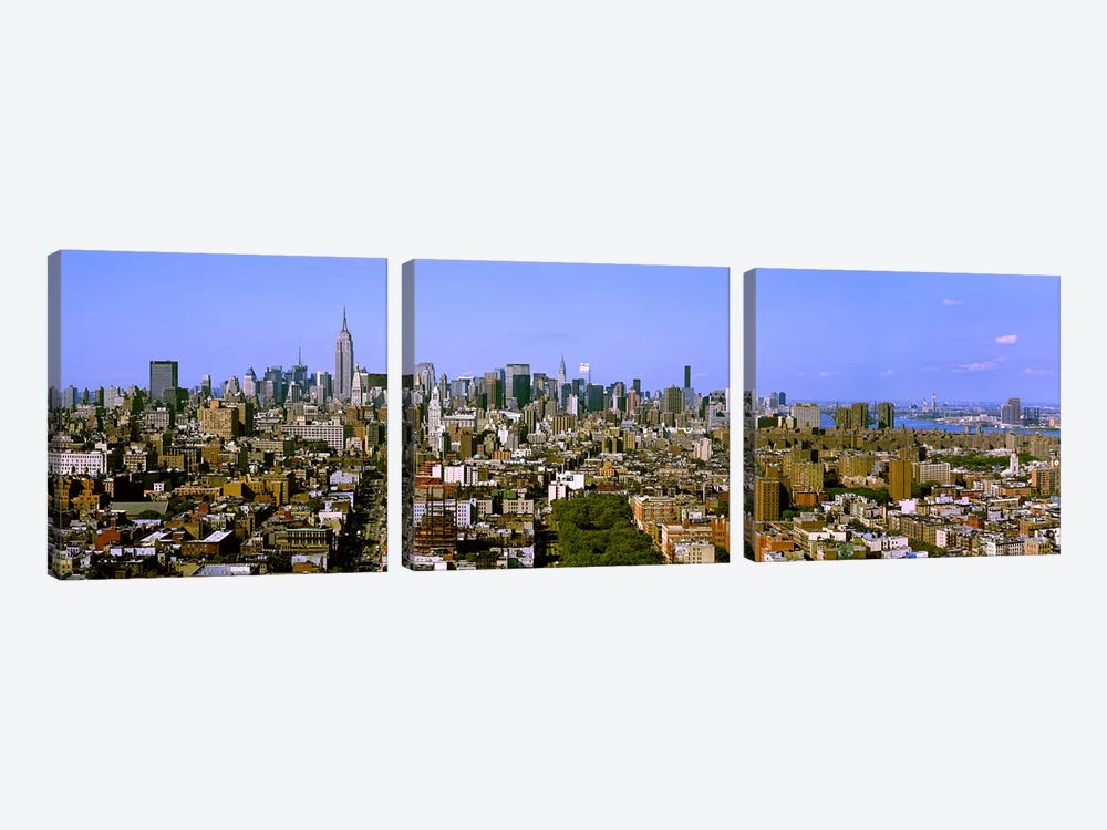 180 degree view of a city, New York City, New York State, USA by Panoramic Images 3-piece Art Print