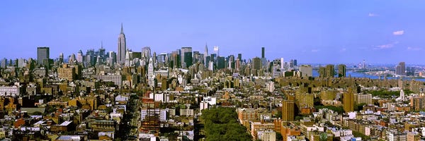 180 degree view of a city, New York City, New York State, USA