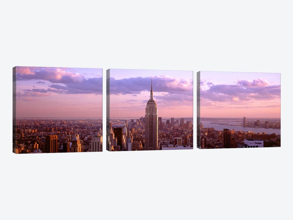 Aerial view of a city, Rockefeller Center, Midtown Manhattan, Manhattan, New York City, New York State, USA by Panoramic Images 3-piece Canvas Wall Art