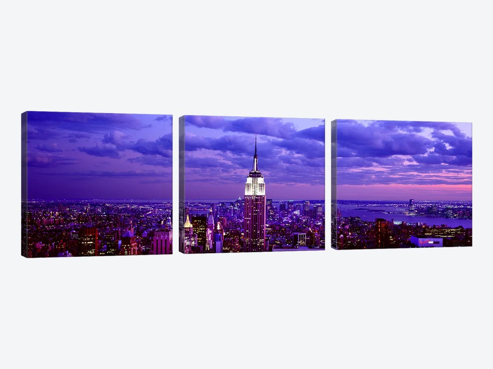 Aerial view of a city, Rockefeller Center, Midtown Manhattan, Manhattan, New York City, New York State, USA #2 by Panoramic Images 3-piece Canvas Art Print