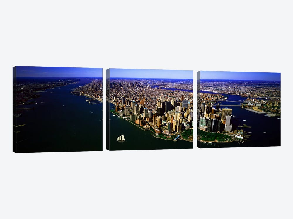 Aerial view of a city, New York City, New York State, USA #6 by Panoramic Images 3-piece Canvas Art Print