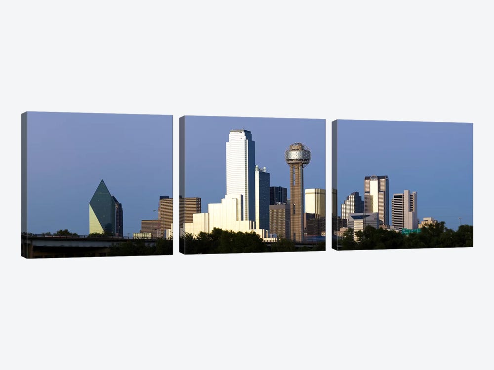Skyscrapers in a city, Reunion Tower, Dallas, Texas, USA #2 by Panoramic Images 3-piece Canvas Artwork