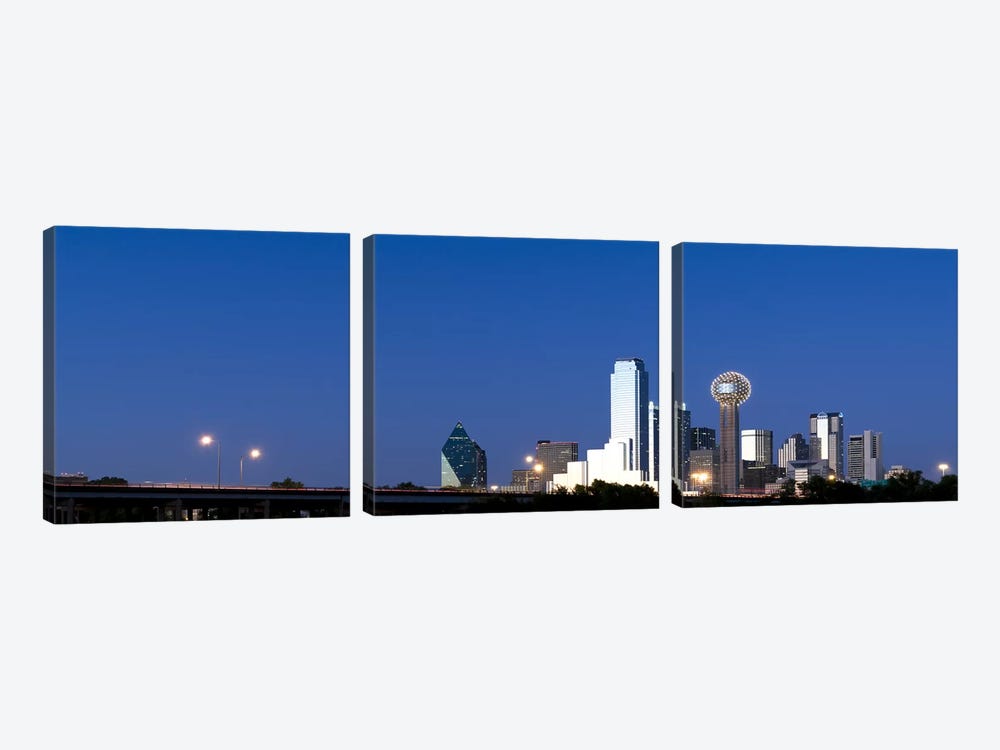 Skyscrapers in a city, Reunion Tower, Dallas, Texas, USA #3 by Panoramic Images 3-piece Canvas Art Print