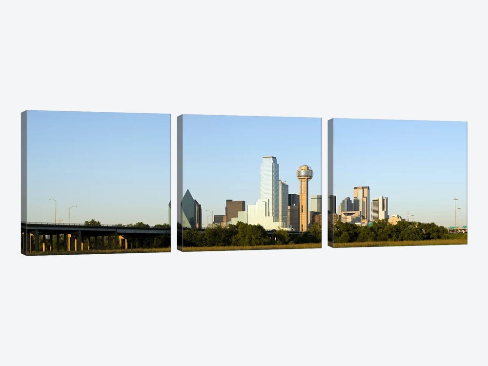 Skyscrapers in a city, Reunion Tower, Dallas, Texas, USA #4 by Panoramic Images 3-piece Canvas Wall Art