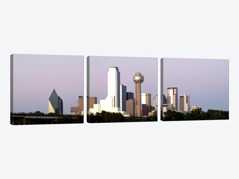 Skyscrapers in a city, Reunion Tower, Dallas, Texas, USA #5 3-piece Canvas Art Print