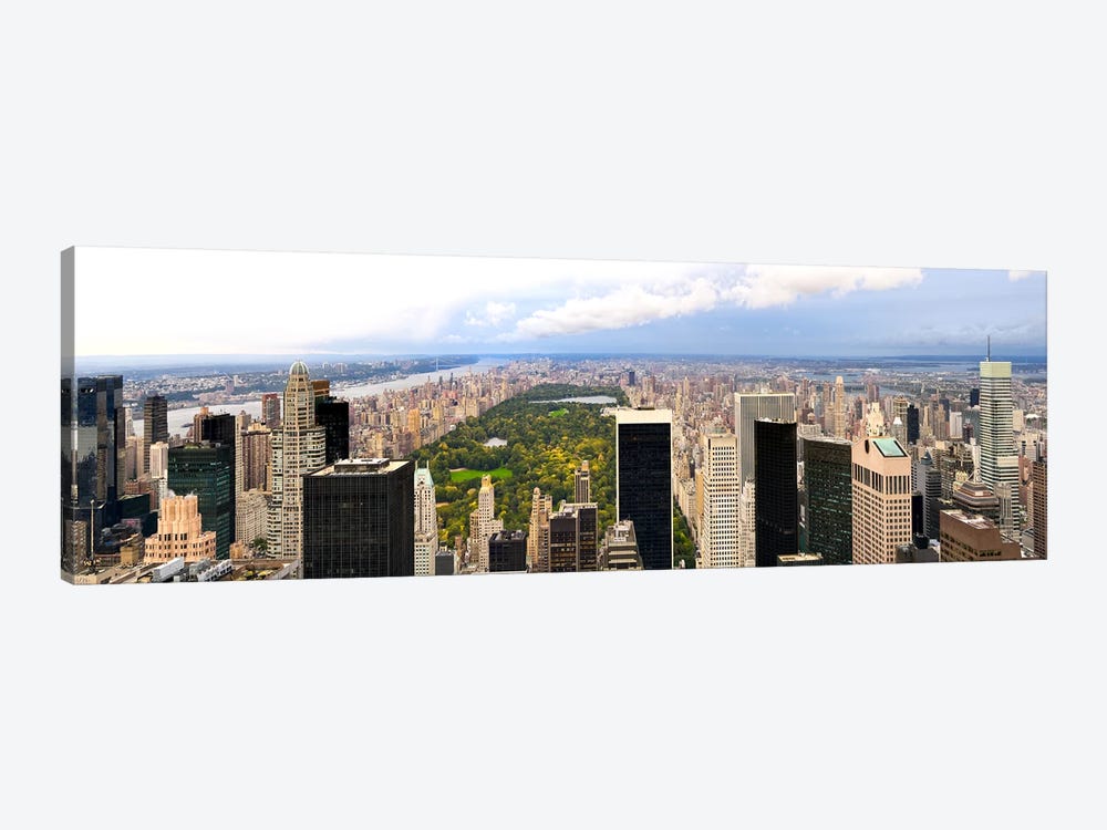 Aerial view of a city, Central Park, Upper Manhattan, Manhattan, New York City, New York State, USA by Panoramic Images 1-piece Canvas Art Print