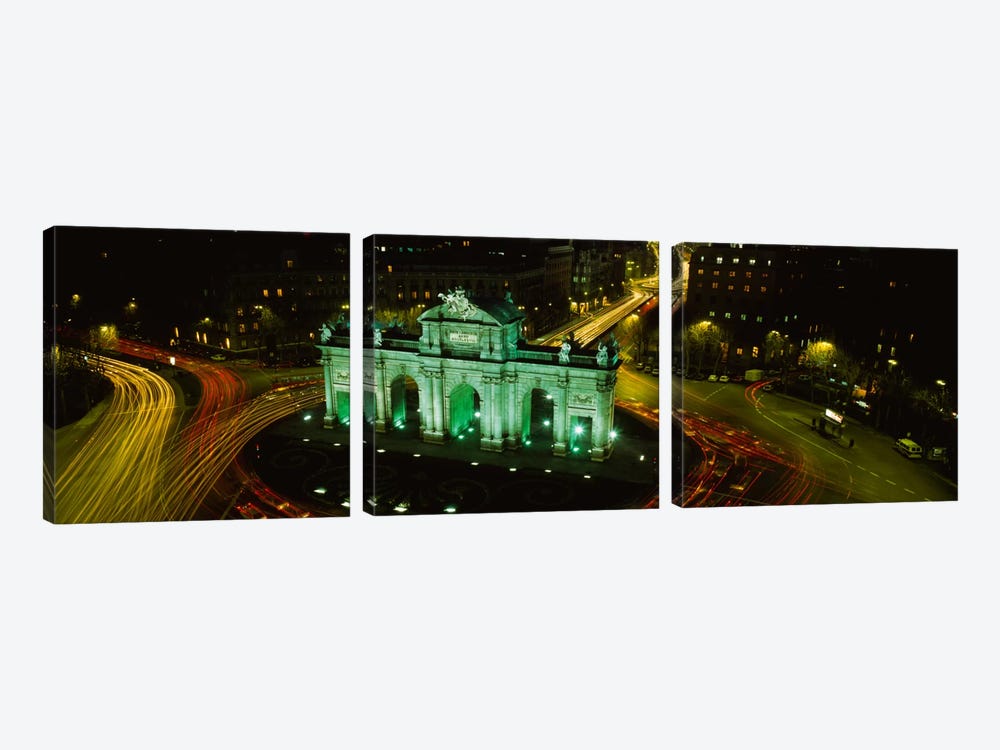 High-Angle View Of Puerta de Alcala, Plaza de la Independencia, Madrid, Spain by Panoramic Images 3-piece Canvas Artwork