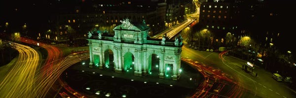 Community Of Madrid: High-Angle View Of Puerta de Alcala, Plaza de la Independencia, Madrid, Spain by Panoramic Images
