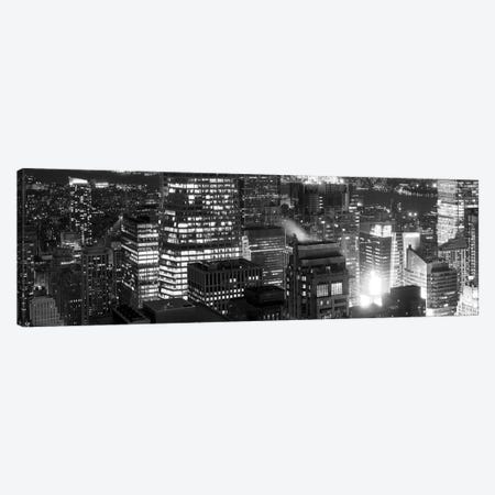 Aerial view of a city at night, Midtown Manhattan, Manhattan, New York City, New York State, USA Canvas Print #PIM8020} by Panoramic Images Art Print