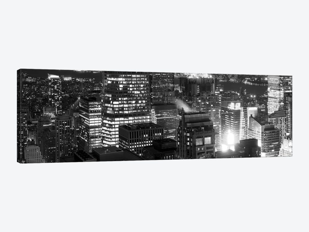 Aerial view of a city at night, Midtown Manhattan, Manhattan, New York City, New York State, USA by Panoramic Images 1-piece Canvas Print