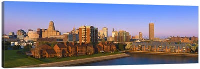 High angle view of a city, Buffalo, New York State, USA Canvas Art Print - Buffalo