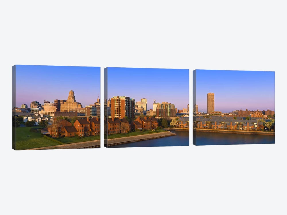 High angle view of a city, Buffalo, New York State, USA by Panoramic Images 3-piece Art Print