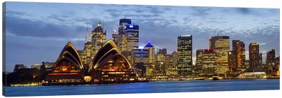 Illuminated Cityscape, Sydney, New South Wales, Australia Canvas Art Print - Sydney Opera House
