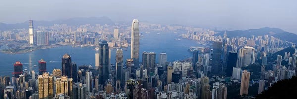 Aerial View Of Victoria Harbour And Surrounding Districts, Hong Kong, People's Republic Of China