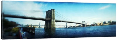 Bridge across a river, Brooklyn Bridge, East River, Brooklyn, New York City, New York State, USA Canvas Art Print - Brooklyn Bridge