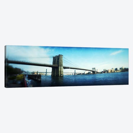 Bridge across a river, Brooklyn Bridge, East River, Brooklyn, New York City, New York State, USA Canvas Print #PIM8046} by Panoramic Images Canvas Art