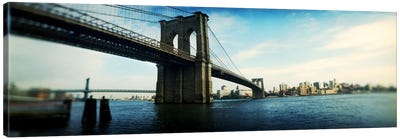 Bridge across a river, Brooklyn Bridge, East River, Brooklyn, New York City, New York State, USA #2 Canvas Art Print - Brooklyn Bridge