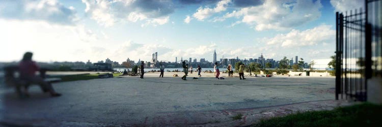 People in a park, East River Park, East River, Williamsburg, Brooklyn, New York City, New York State, USA