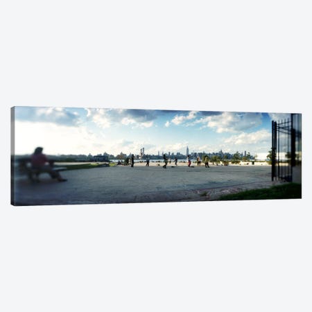 People in a park, East River Park, East River, Williamsburg, Brooklyn, New York City, New York State, USA Canvas Print #PIM8051} by Panoramic Images Canvas Wall Art