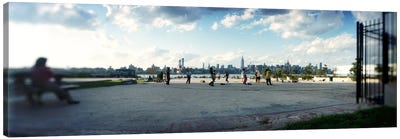 People in a park, East River Park, East River, Williamsburg, Brooklyn, New York City, New York State, USA Canvas Art Print - People Art