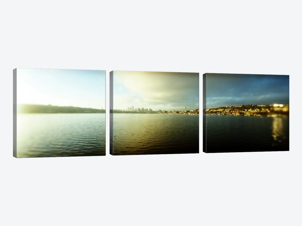 City at the waterfront with Gasworks Park in the background, Seattle, King County, Washington State, USA by Panoramic Images 3-piece Canvas Art