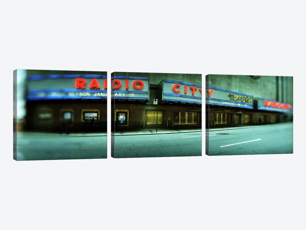 Secondary Marquee, Radio City Music Hall, Rockefeller Center, New York City, New York, USA by Panoramic Images 3-piece Canvas Art