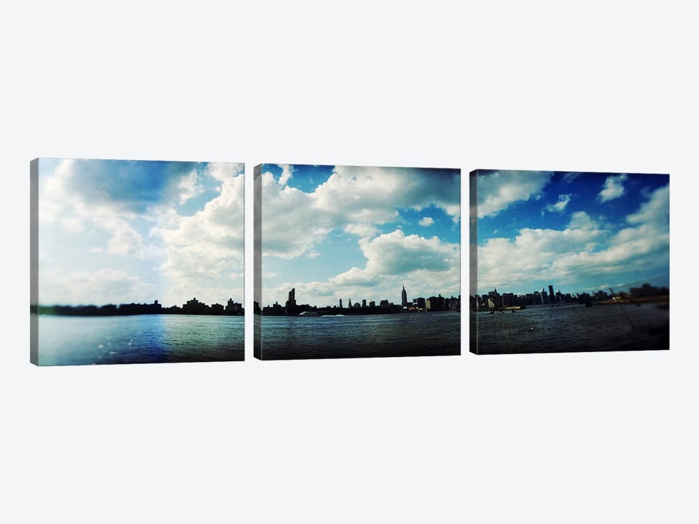 Manhattan skyline viewed from East River Park, East River, Williamsburg, Brooklyn, New York City, New York State, USA by Panoramic Images 3-piece Art Print