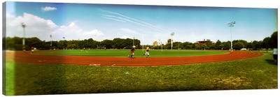 People jogging in a public park, McCarren Park, Greenpoint, Brooklyn, New York City, New York State, USA Canvas Art Print - Track & Field