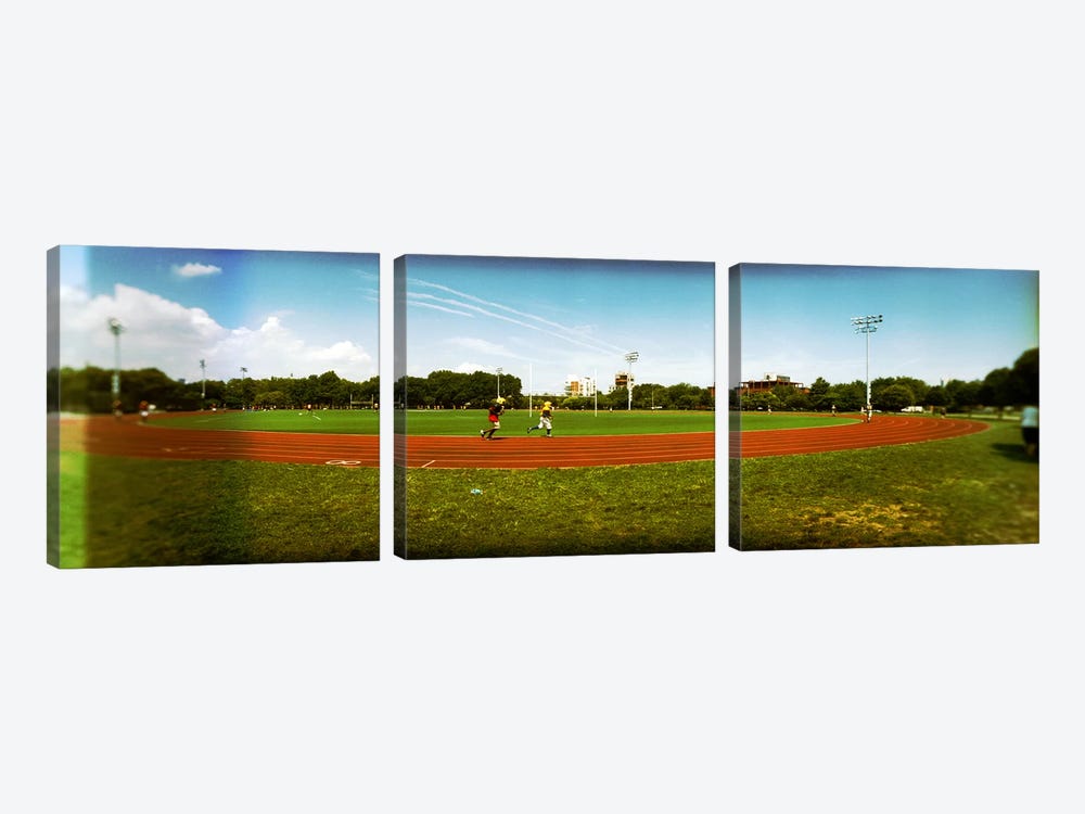 People jogging in a public park, McCarren Park, Greenpoint, Brooklyn, New York City, New York State, USA by Panoramic Images 3-piece Art Print