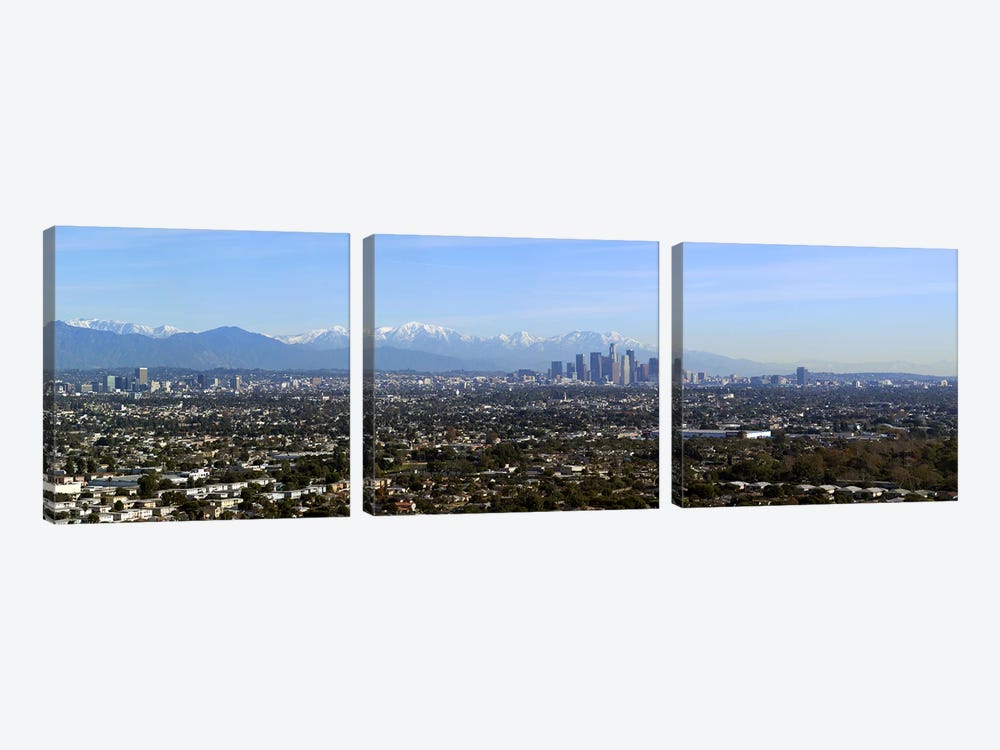 City with mountains in the backgroundLos Angeles, California, USA by Panoramic Images 3-piece Canvas Wall Art