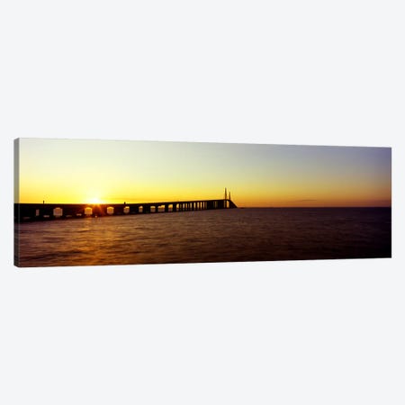 Bridge at sunrise, Sunshine Skyway Bridge, Tampa Bay, St. Petersburg, Pinellas County, Florida, USA Canvas Print #PIM8080} by Panoramic Images Canvas Art Print