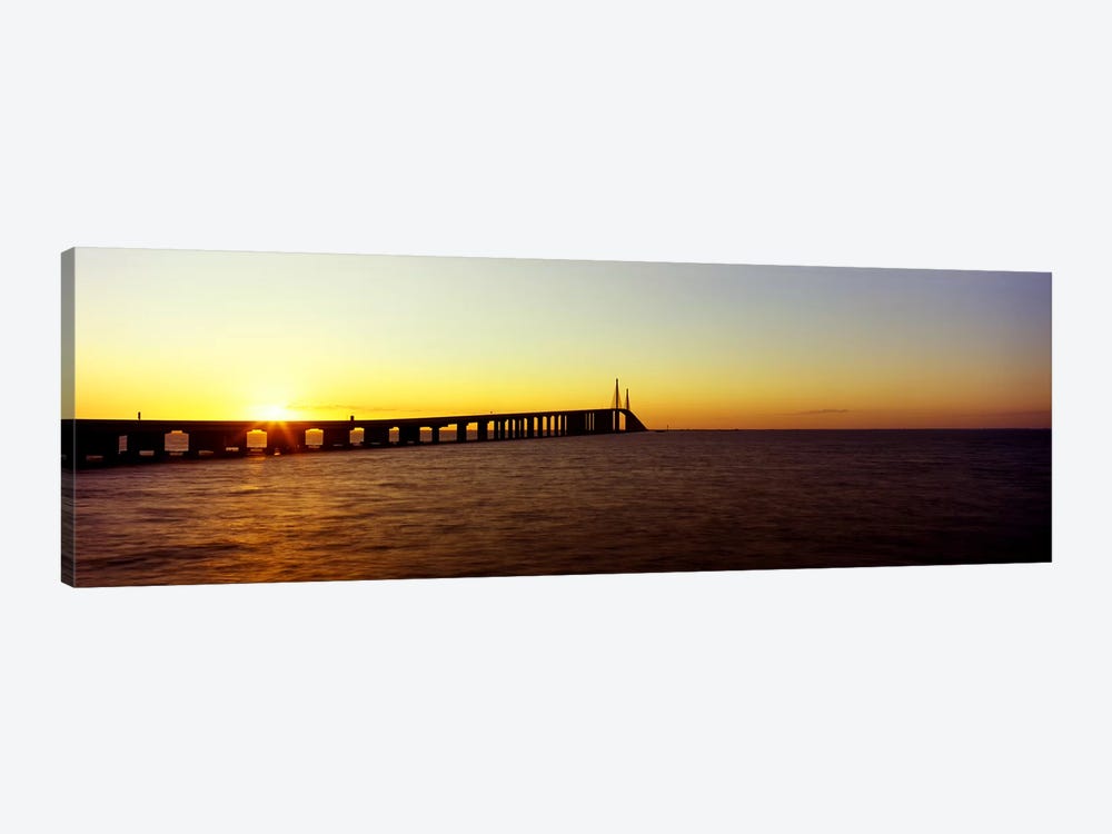 Bridge at sunrise, Sunshine Skyway Bridge, Tampa Bay, St. Petersburg, Pinellas County, Florida, USA by Panoramic Images 1-piece Art Print