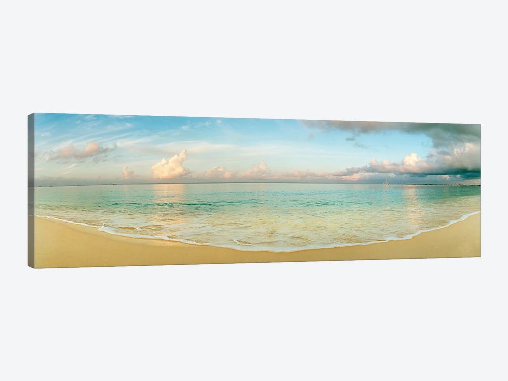 Cloudy Beachscape, Seven Mile Beach, Grand Cayman, Cayman Islands by Panoramic Images 1-piece Canvas Wall Art