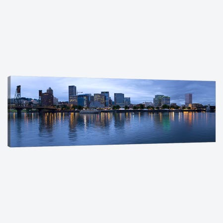 Skyline as seen from the Vera Katz Eastbank Esplanade, Willamette River, Portland, Multnomah County, Oregon, USA #2 Canvas Print #PIM8084} by Panoramic Images Canvas Artwork