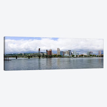 Skyline as seen from the Vera Katz Eastbank Esplanade, Willamette River, Portland, Multnomah County, Oregon, USA #3 Canvas Print #PIM8085} by Panoramic Images Canvas Wall Art