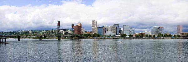 Oregon: Skyline as seen from the Vera Katz Eastbank Esplanade, Willamette River, Portland, Multnomah County, Oregon, USA #3 by Panoramic Images