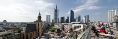 Buildings in a city, St. Catherine's Church, Hauptwache, Frankfurt, Hesse, Germany 2010 by Panoramic Images acrylic art print