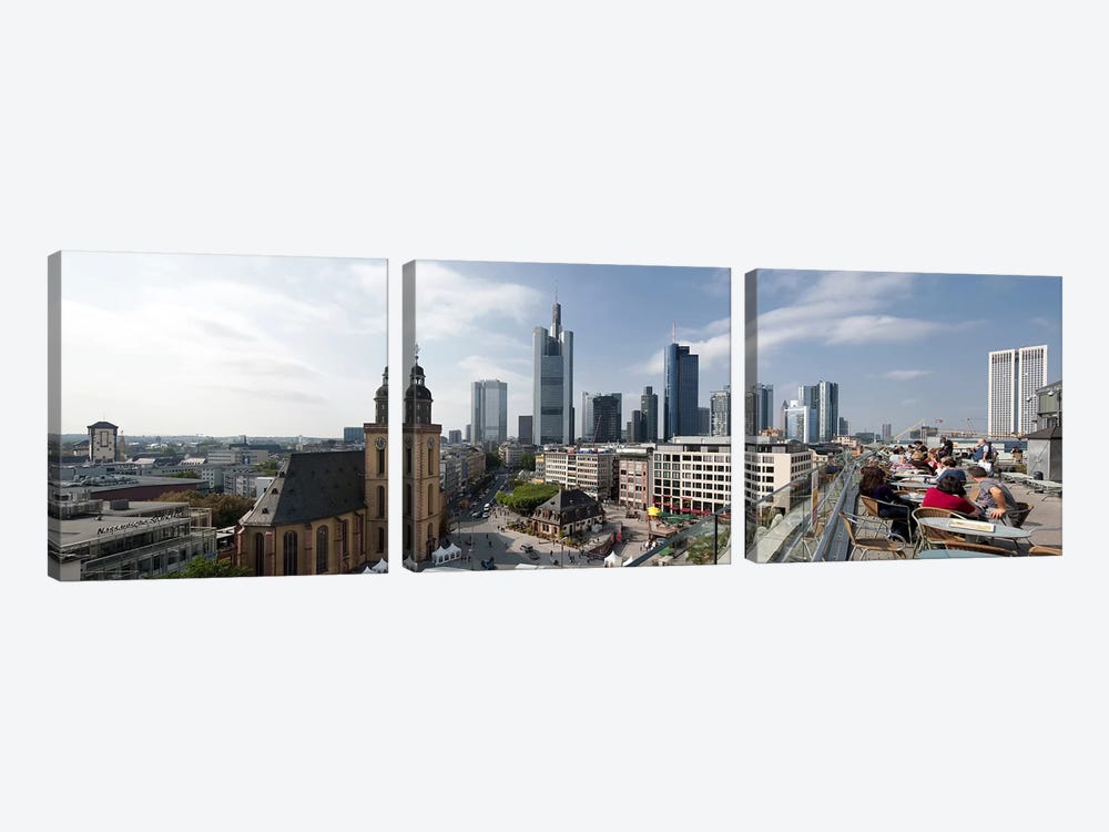 Buildings in a city, St. Catherine's Church, Hauptwache, Frankfurt, Hesse, Germany 2010 by Panoramic Images 3-piece Art Print