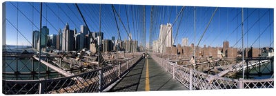 360 degree view of a bridge, Brooklyn Bridge, East River, Brooklyn, New York City, New York State, USA Canvas Art Print - Brooklyn Bridge