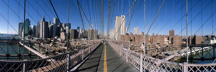 360 degree view of a bridge, Brooklyn Bridge, East River, Brooklyn, New York City, New York State, USA