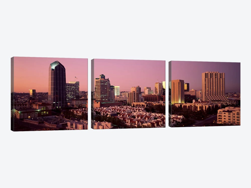 Buildings in a citySan Diego, San Diego County, California, USA by Panoramic Images 3-piece Canvas Artwork