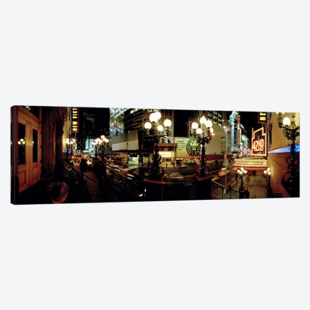 360 degree view of a city lit up at night, Broadway, Manhattan, New York City, New York State, USA Canvas Print #PIM8102} by Panoramic Images Canvas Artwork